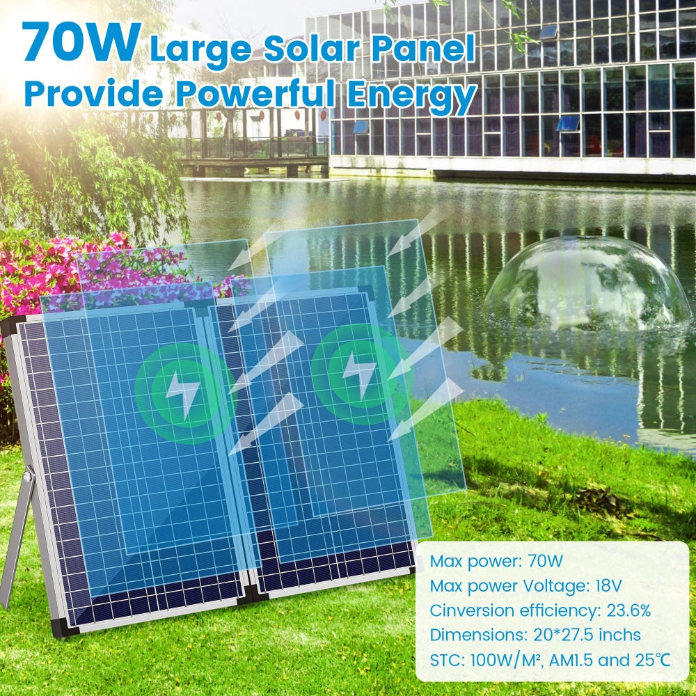 NFESOLAR 70W Solar Pond Filter Fountain Kit with 660 GPH Pump & 3-Layer Filtration N3397