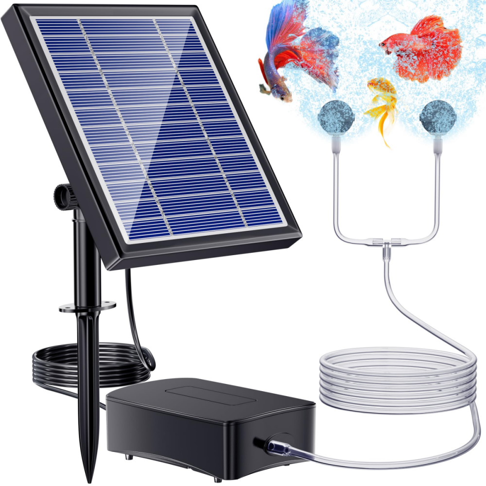 NFESOLAR Aquarium Air Pump Oxygenator – Solar Pond Aerator for Fish & Hydroponics