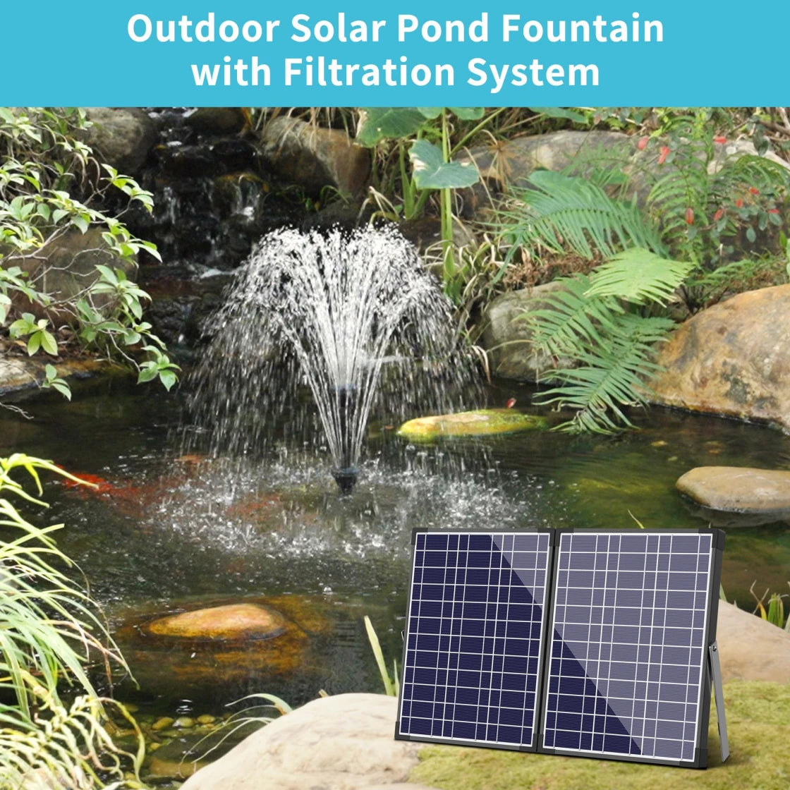 Outdoor Solar Pond Fountain with Filtration System