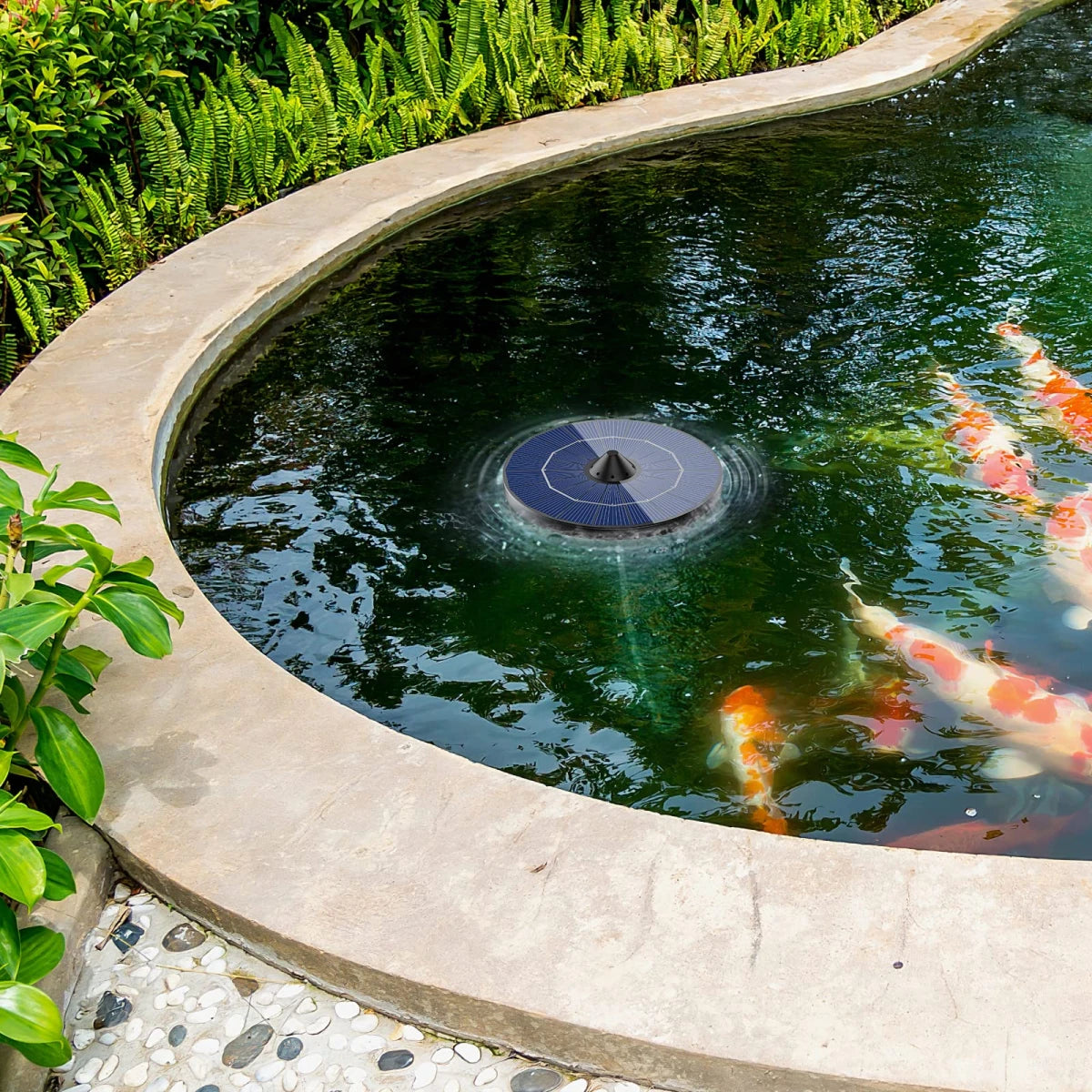 NFESOLAR Solar Pond Aerator - Solar Powered Air Pump with Battery Backup for Fish Ponds & Hydroponics
